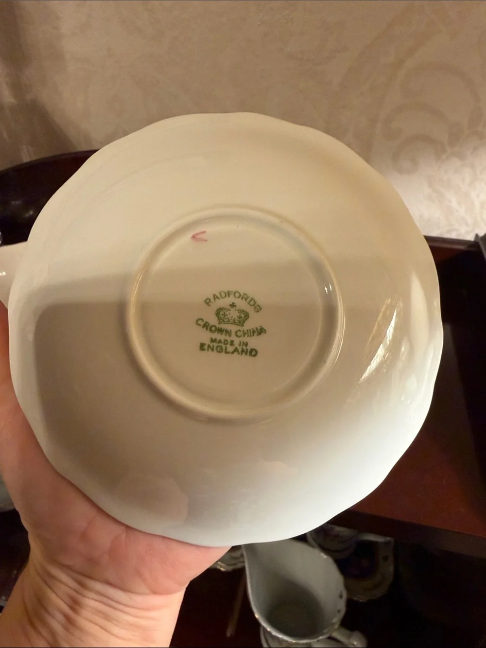 Vintage Radfords Crown China pink rose tea cup and saucer set England